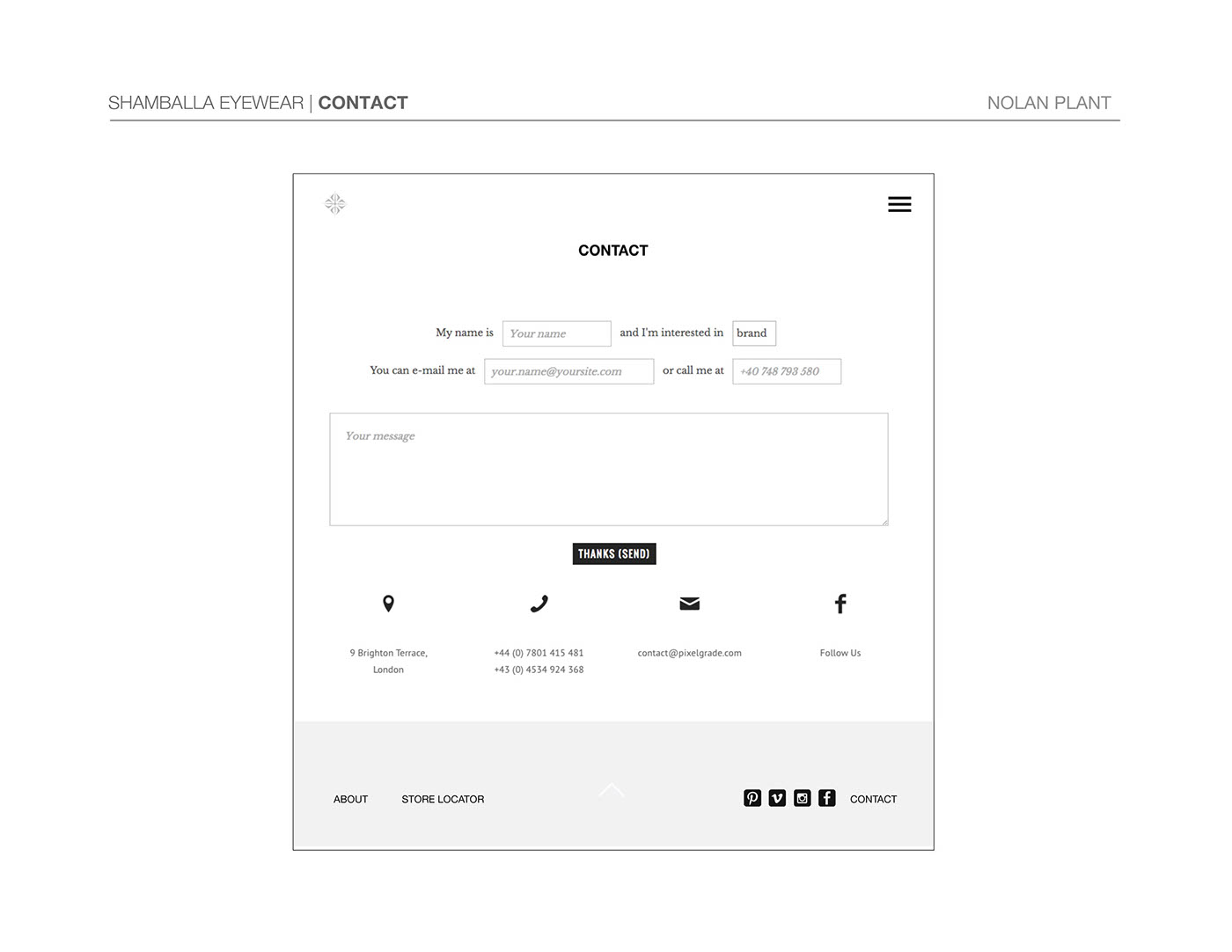 Site map contact page